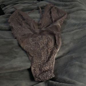 Victoria's Secret Taupe Lace Teddy One Piece M NWT